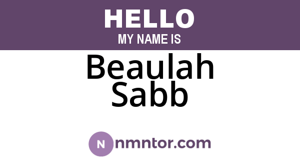Beaulah Sabb
