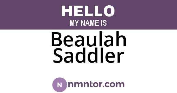 Beaulah Saddler