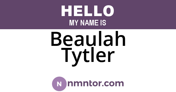 Beaulah Tytler