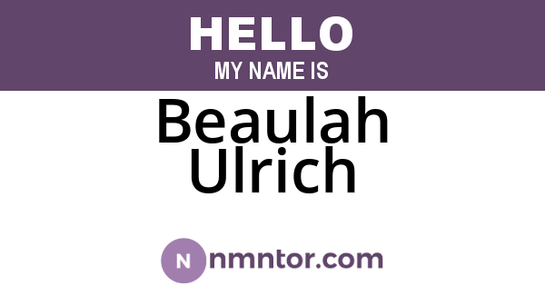 Beaulah Ulrich