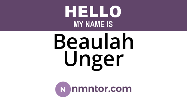 Beaulah Unger