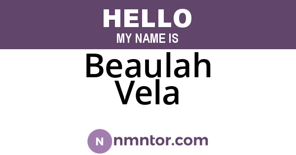 Beaulah Vela