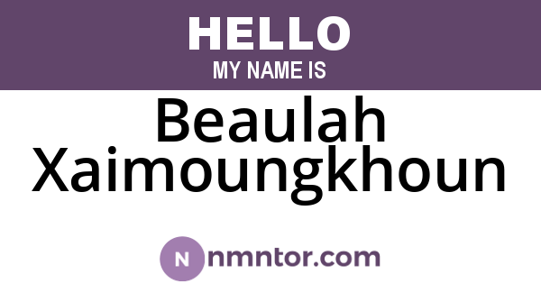 Beaulah Xaimoungkhoun