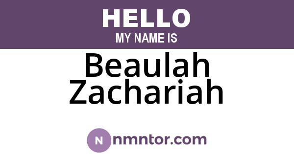 Beaulah Zachariah
