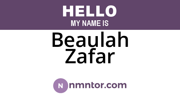 Beaulah Zafar