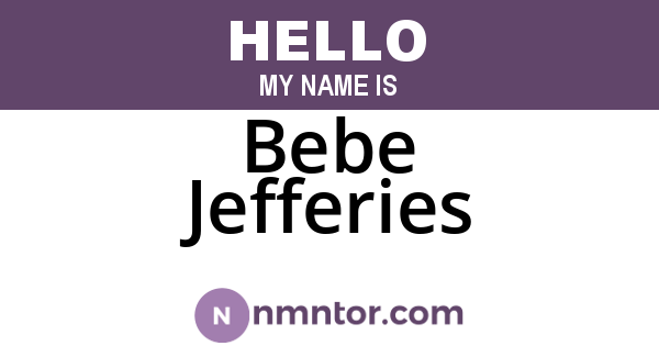 Bebe Jefferies