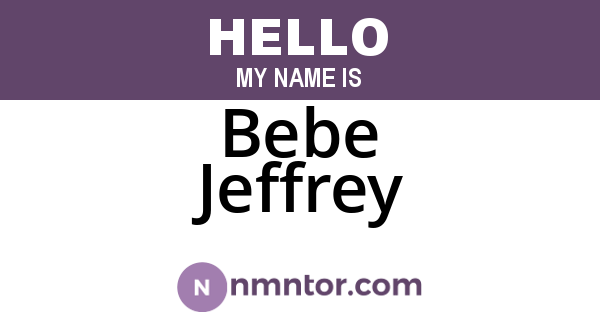Bebe Jeffrey