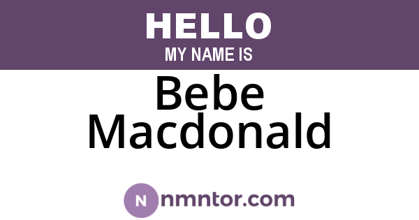 Bebe Macdonald