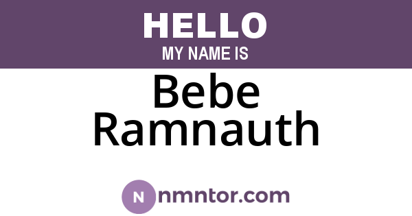 Bebe Ramnauth
