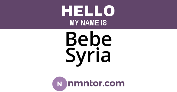 Bebe Syria