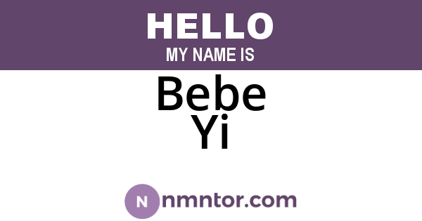 Bebe Yi