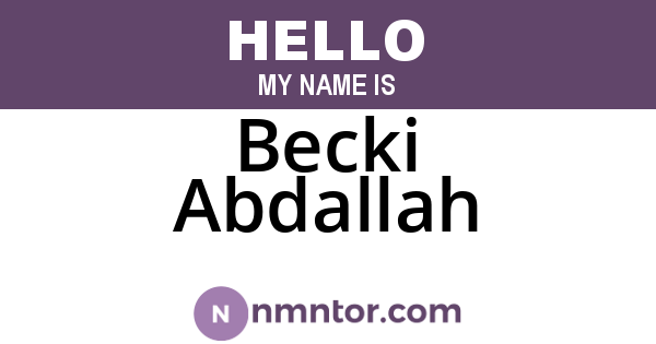 Becki Abdallah