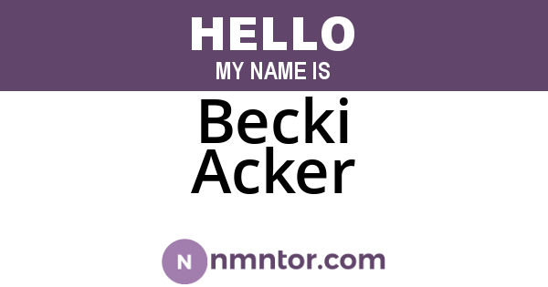 Becki Acker