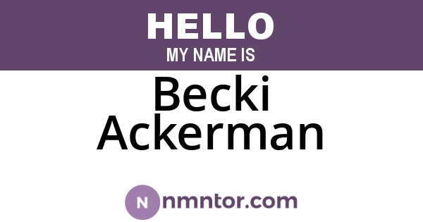 Becki Ackerman