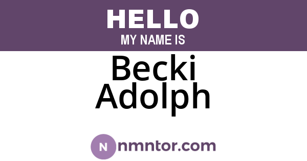 Becki Adolph