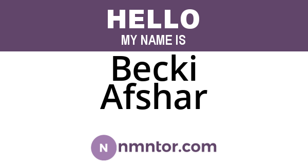 Becki Afshar