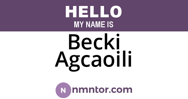 Becki Agcaoili