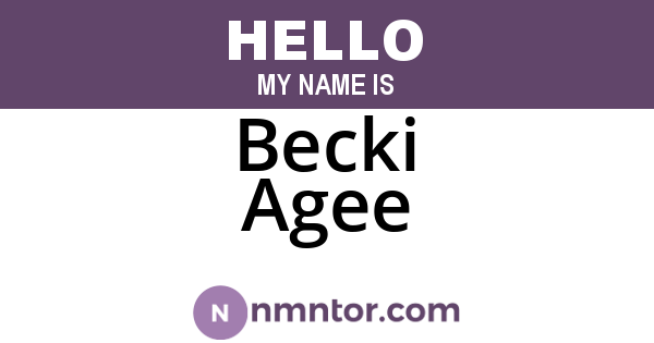 Becki Agee