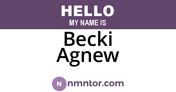 Becki Agnew