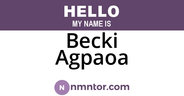 Becki Agpaoa
