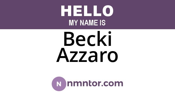 Becki Azzaro