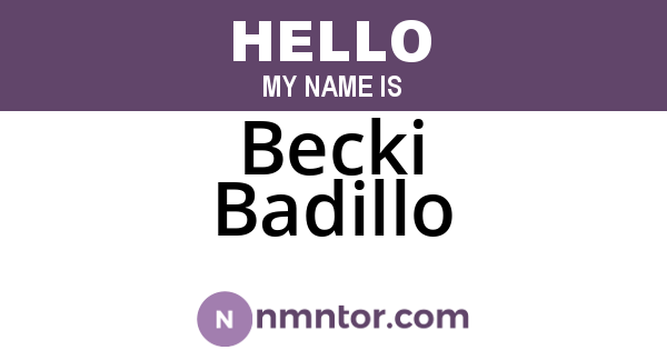 Becki Badillo