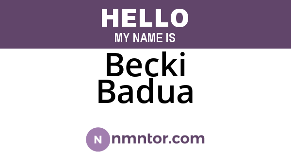 Becki Badua
