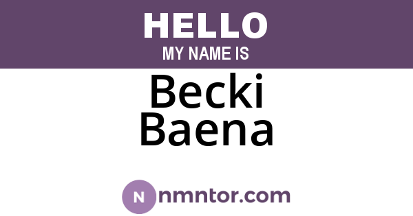 Becki Baena