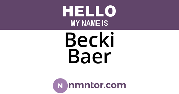 Becki Baer