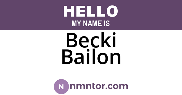 Becki Bailon