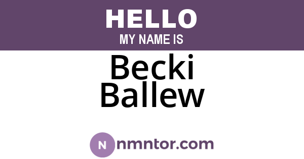 Becki Ballew