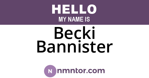 Becki Bannister