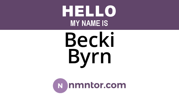 Becki Byrn
