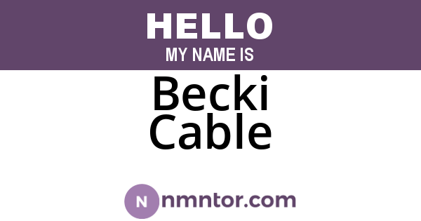 Becki Cable
