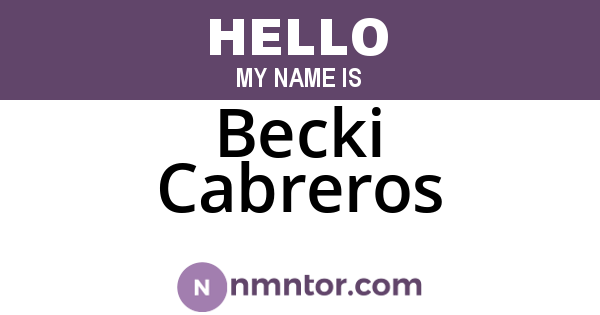 Becki Cabreros