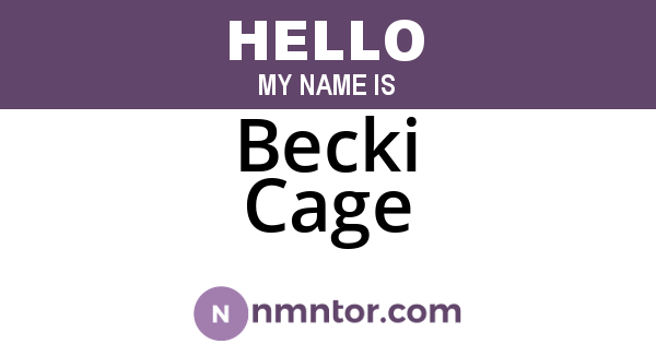 Becki Cage