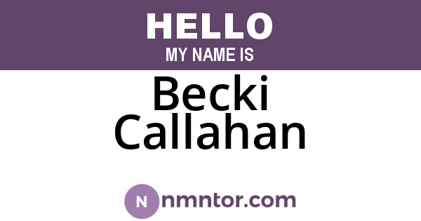 Becki Callahan