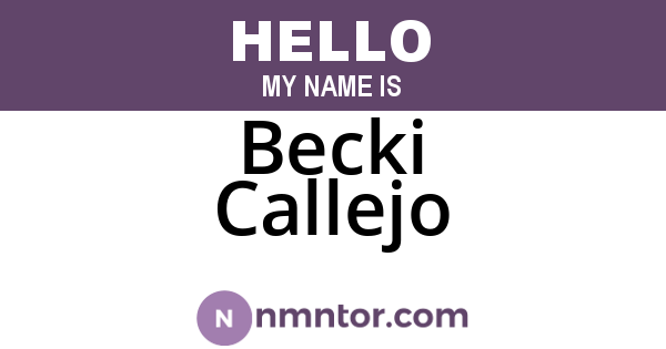 Becki Callejo