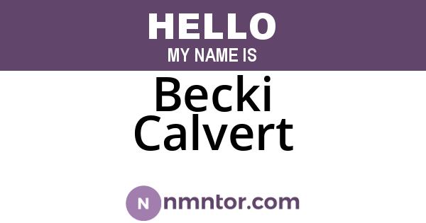 Becki Calvert