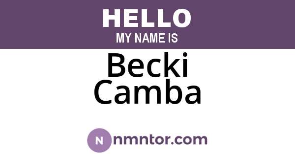 Becki Camba