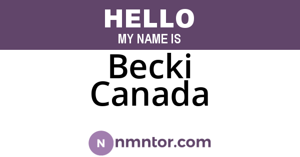 Becki Canada