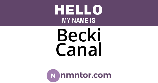 Becki Canal