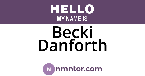 Becki Danforth