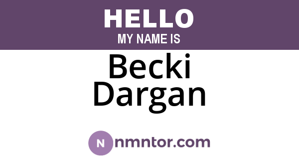 Becki Dargan
