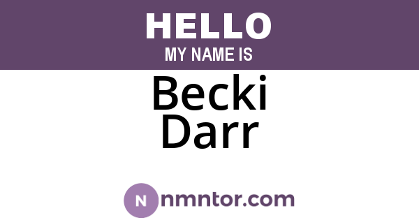 Becki Darr