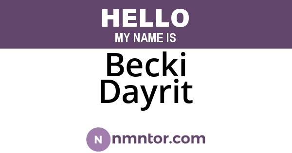 Becki Dayrit