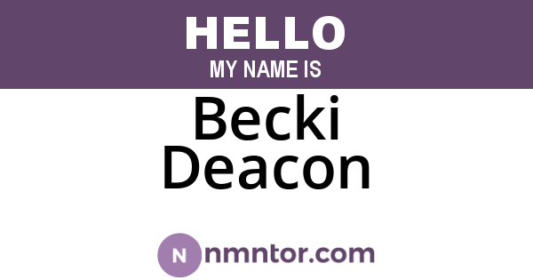 Becki Deacon