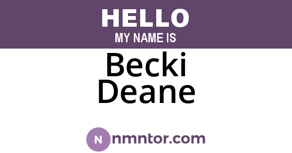 Becki Deane