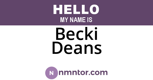 Becki Deans