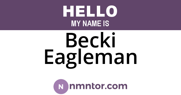 Becki Eagleman